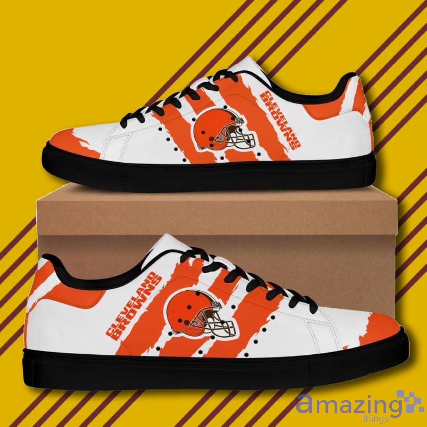 Cleveland Browns NFL Black And White Skate Shoes image Cleveland Browns NFL Black And White Skate Shoes Product Photo 5
