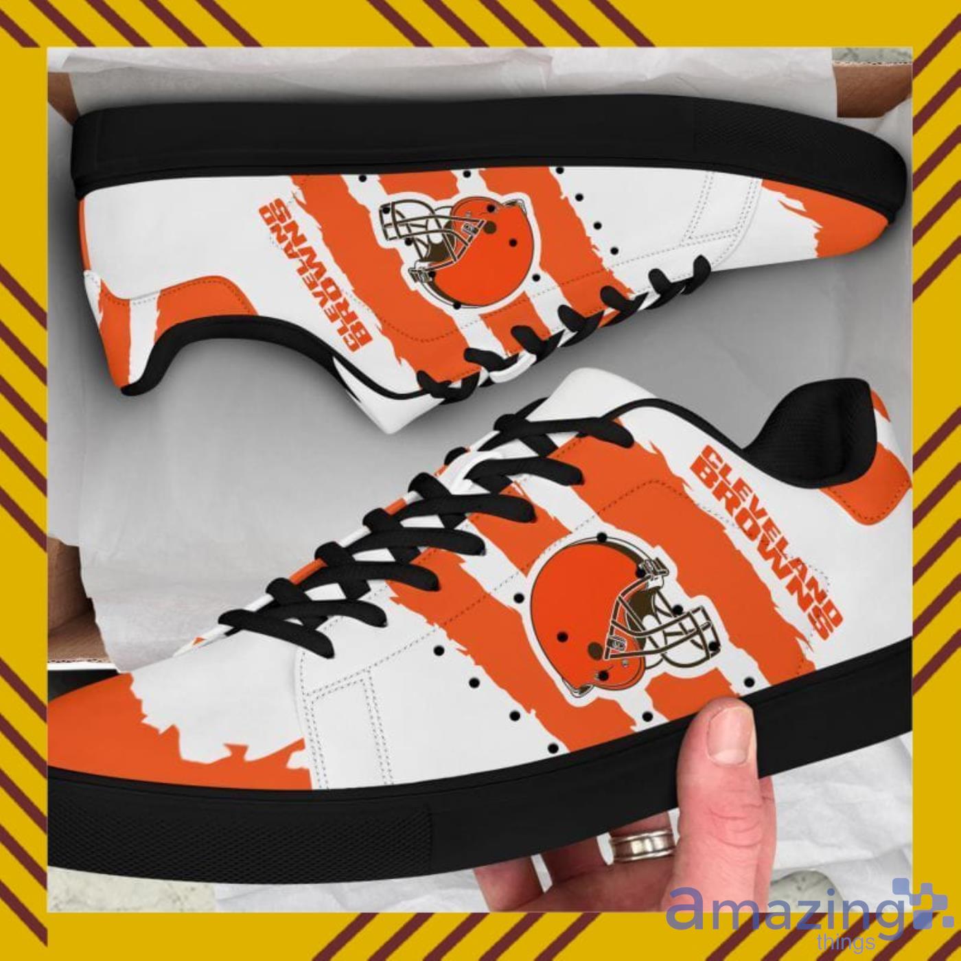 Cleveland Browns NFL Black And White Skate Shoes image Cleveland Browns NFL Black And White Skate Shoes Product Photo 8