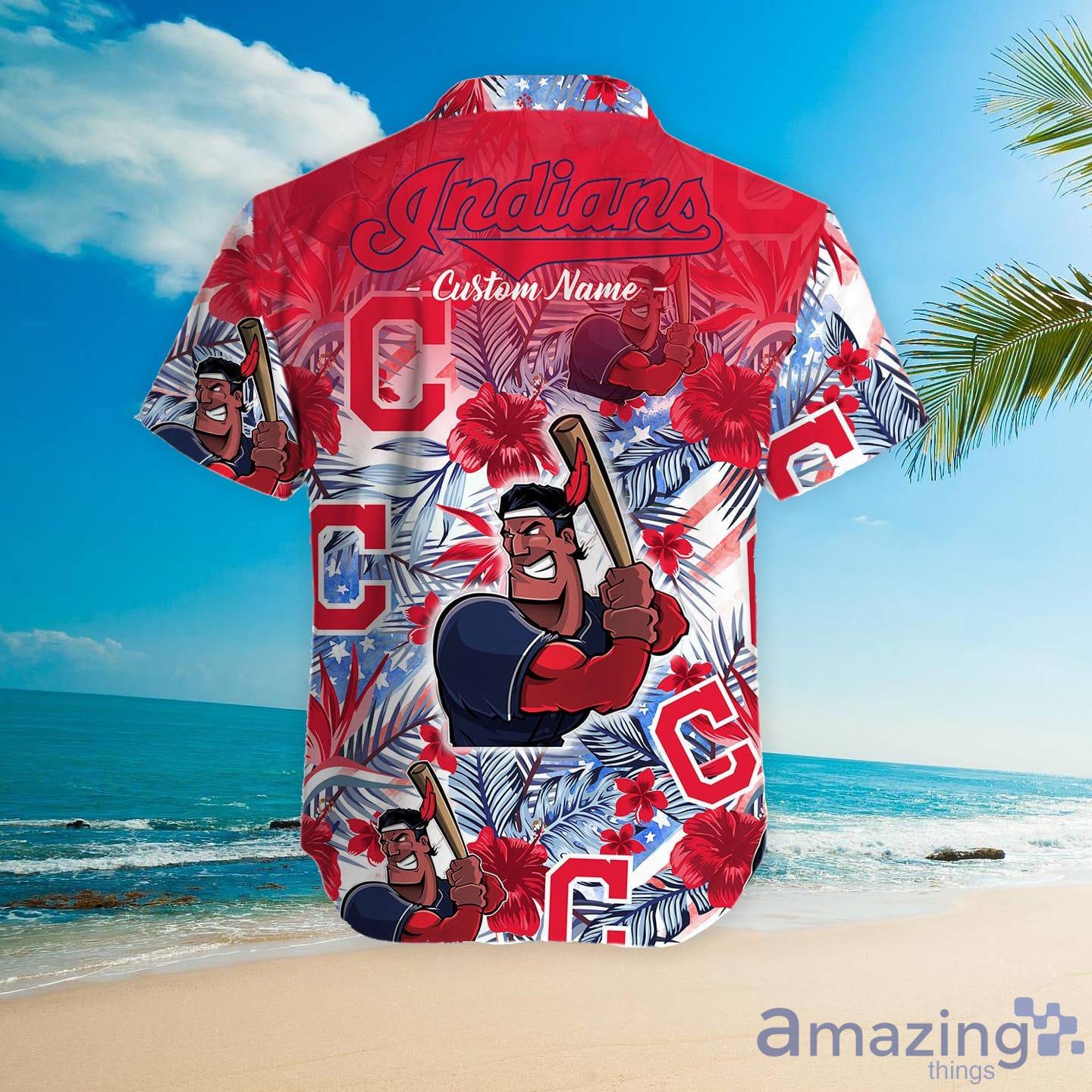 Cleveland Indians Tropical Floral Aloha Hawaiian Shirt - Family