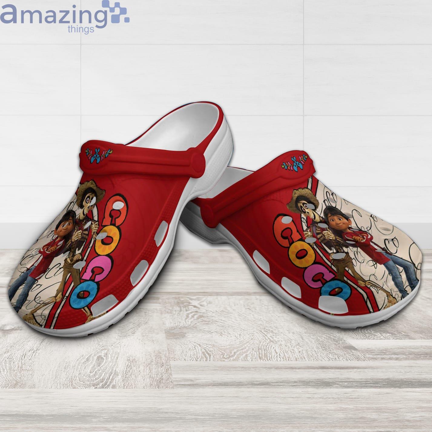 Coco Musical Strips Red Cream Disney Cartoon Clog For Men And Women Product Photo 1