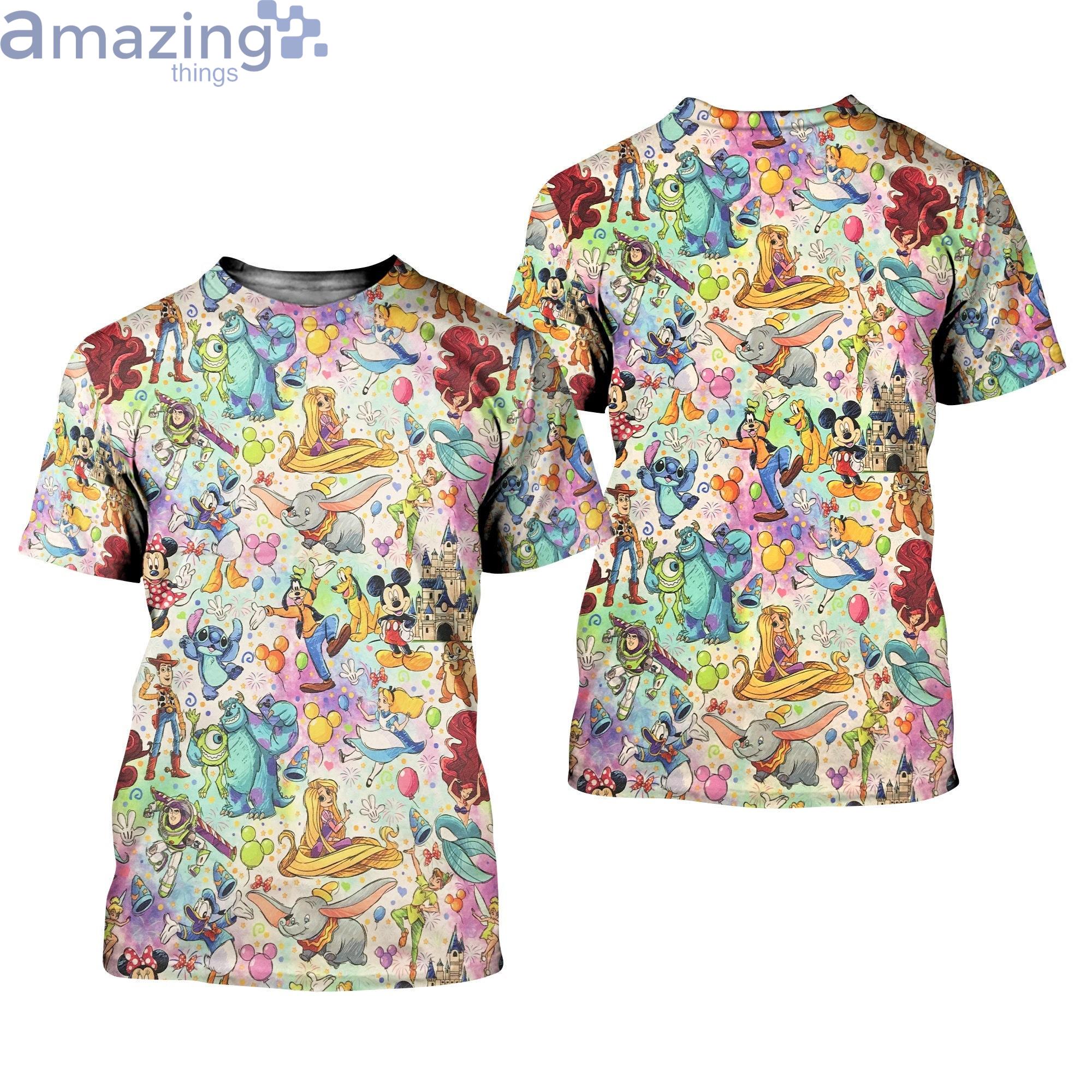 Colorful Disneyworld Magical Patterns Disney Cartoon 3D T-Shirts Product Photo 1