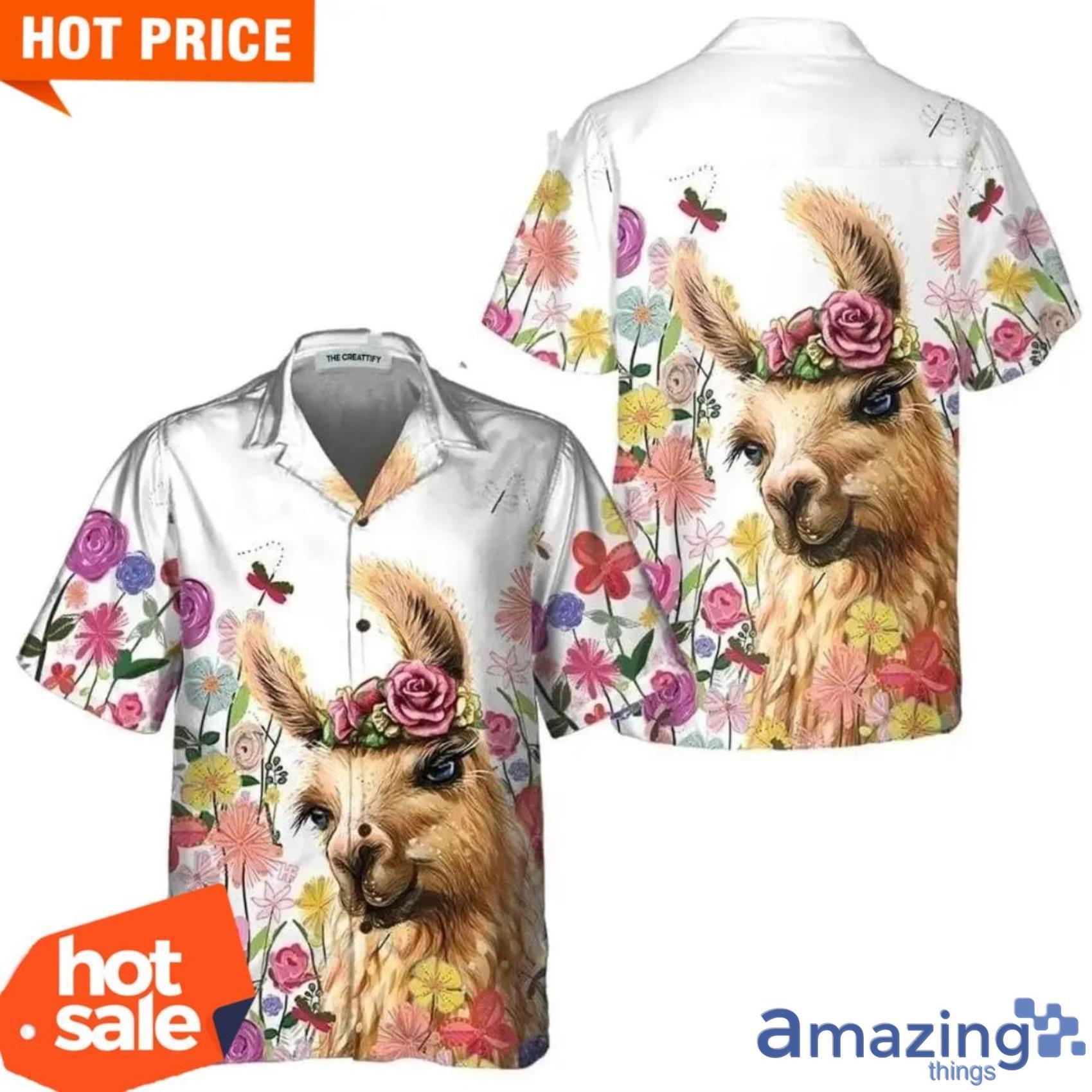 Colorful Flower With Alpaca Hawaiian Shirt Best Animal Lovers Hawaiian Shirt image Colorful Flower With Alpaca Hawaiian Shirt Best Animal Lovers Hawaiian Shirt Product Photo 3