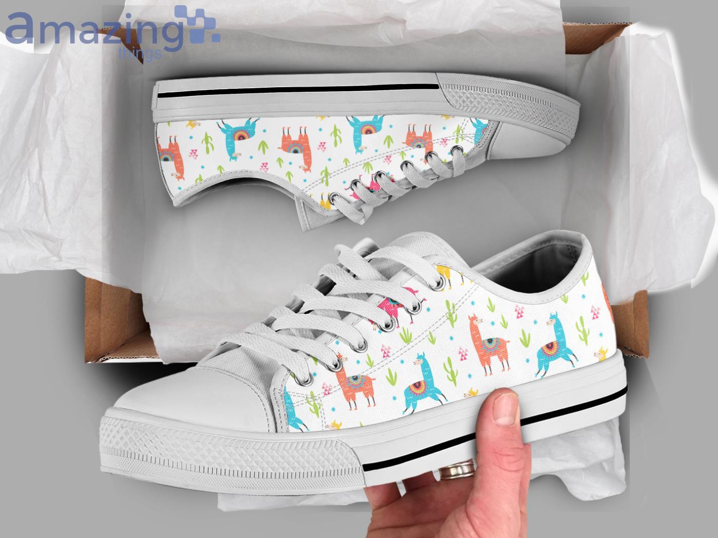 Colorful Llama Pattern Low Top Shoes Product Photo 1