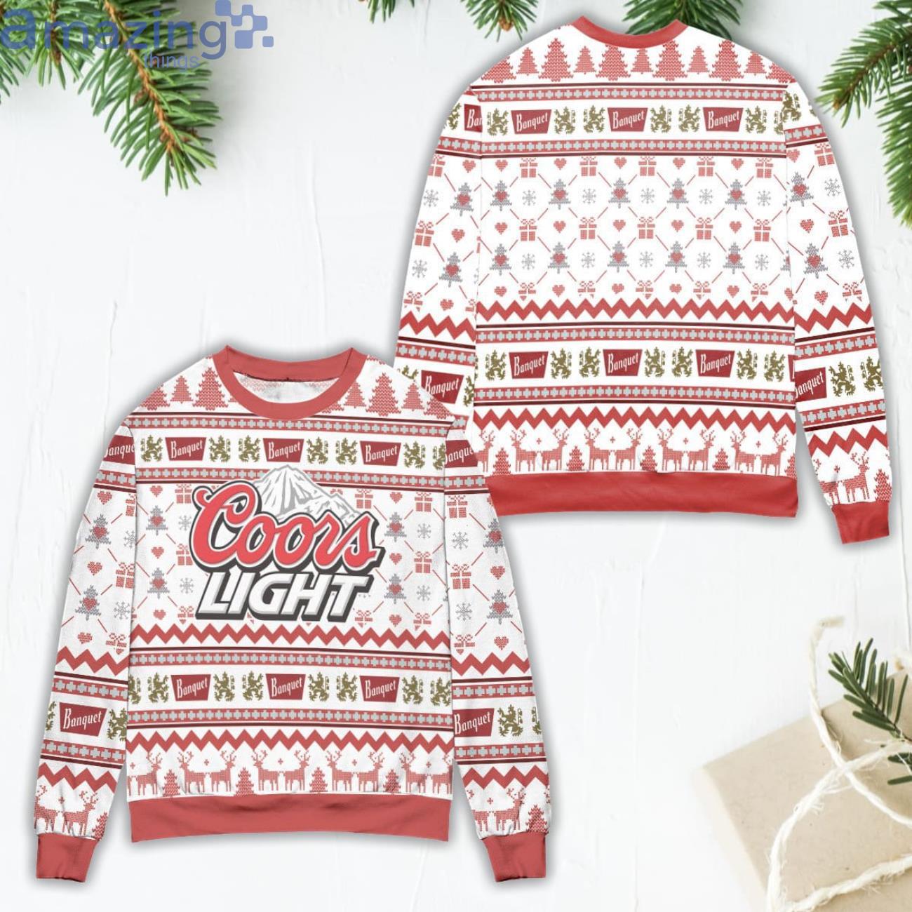Coors Light Banquet Christmas Pattern Ugly Christmas Sweater