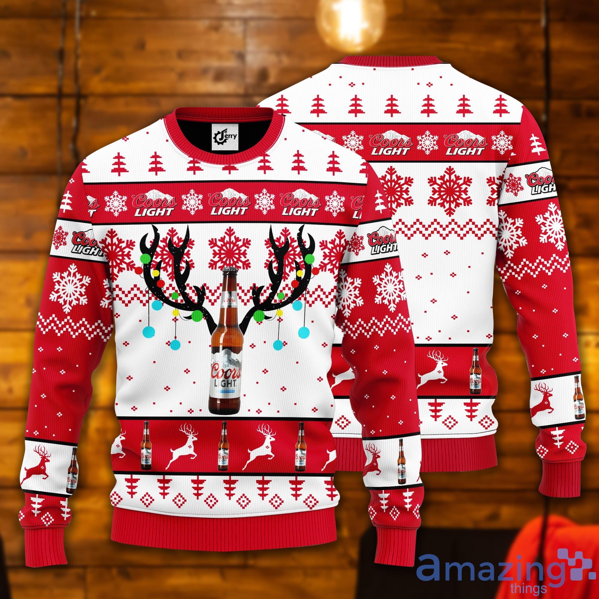Coors Light Reindeer Red Ugly Christmas Sweater Product Photo 1
