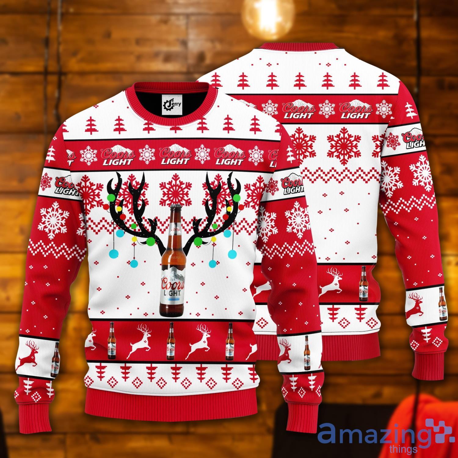 Coors Light Reindeer Ugly Christmas Sweater Product Photo 1