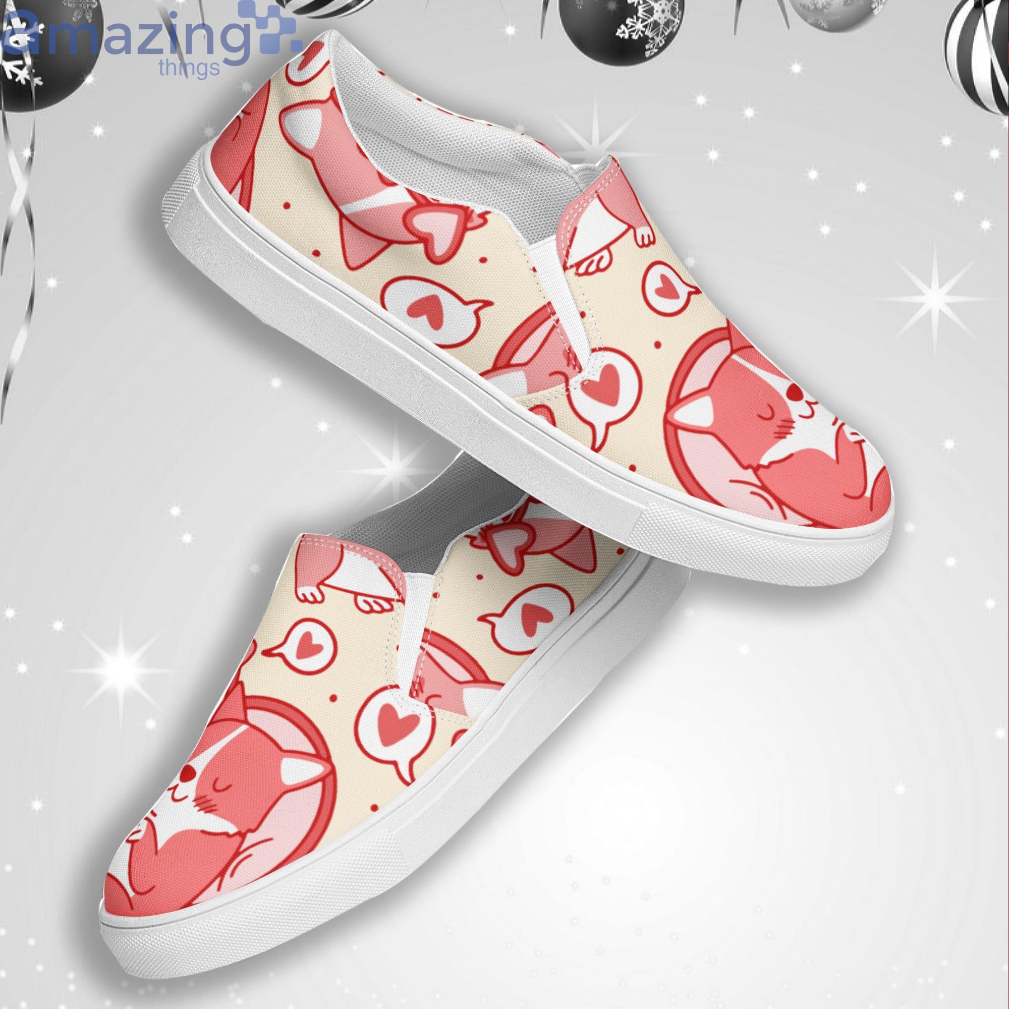 Corgis Love And Hearts Dog Lover Gifts Dog Owner Gifts Fur Baby Heart Shoes Slip On Shoes Product Photo 1
