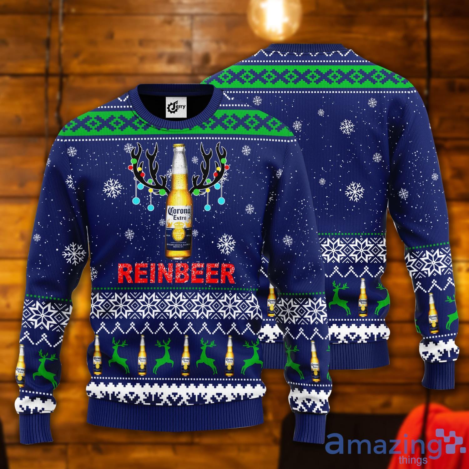 Corona Extra Reinbeer Ugly Christmas Sweater Product Photo 1