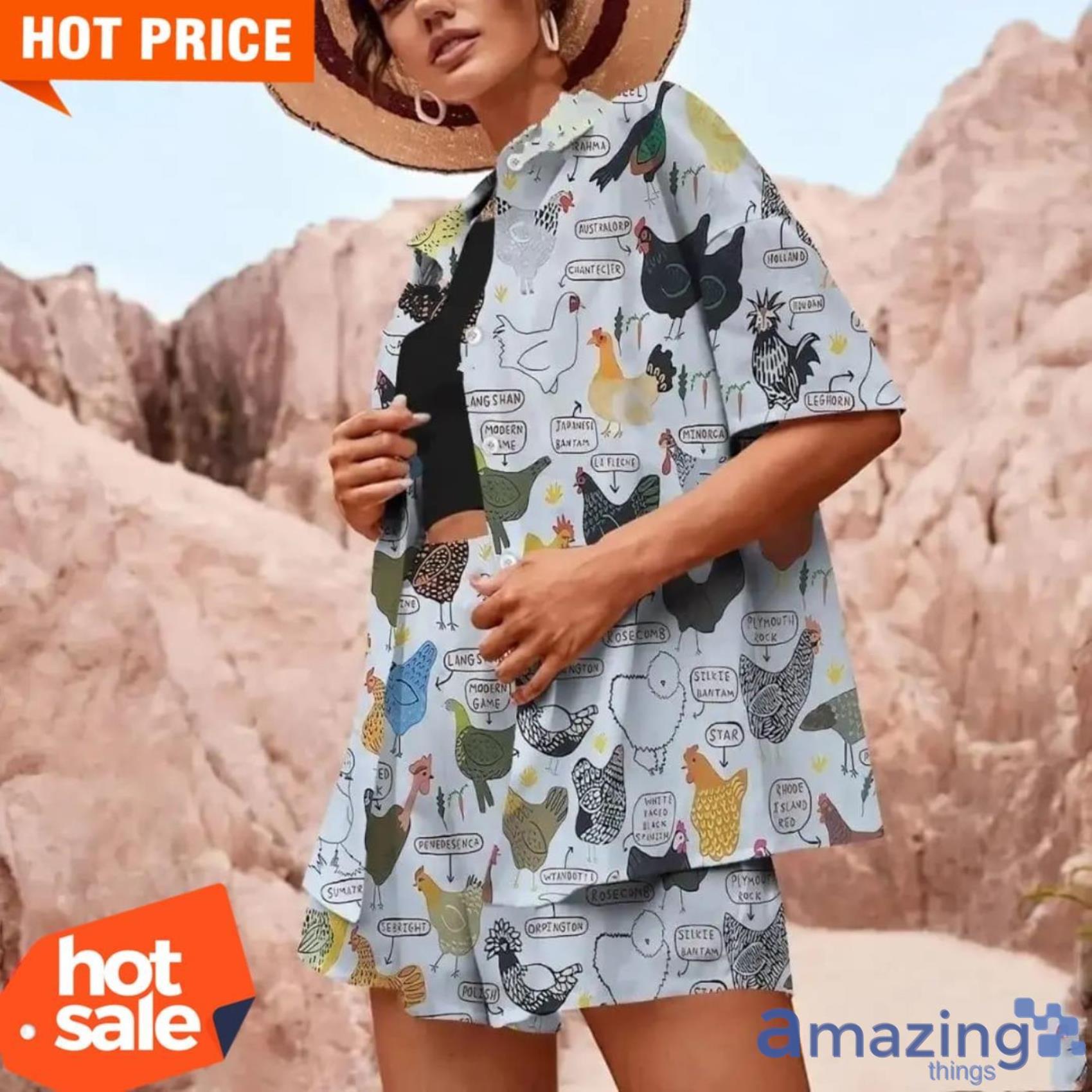 Country Chicken Breed Funny Short Sleeves Hawaiian Shirt image Country Chicken Breed Funny Short Sleeves Hawaiian Shirt Product Photo 2