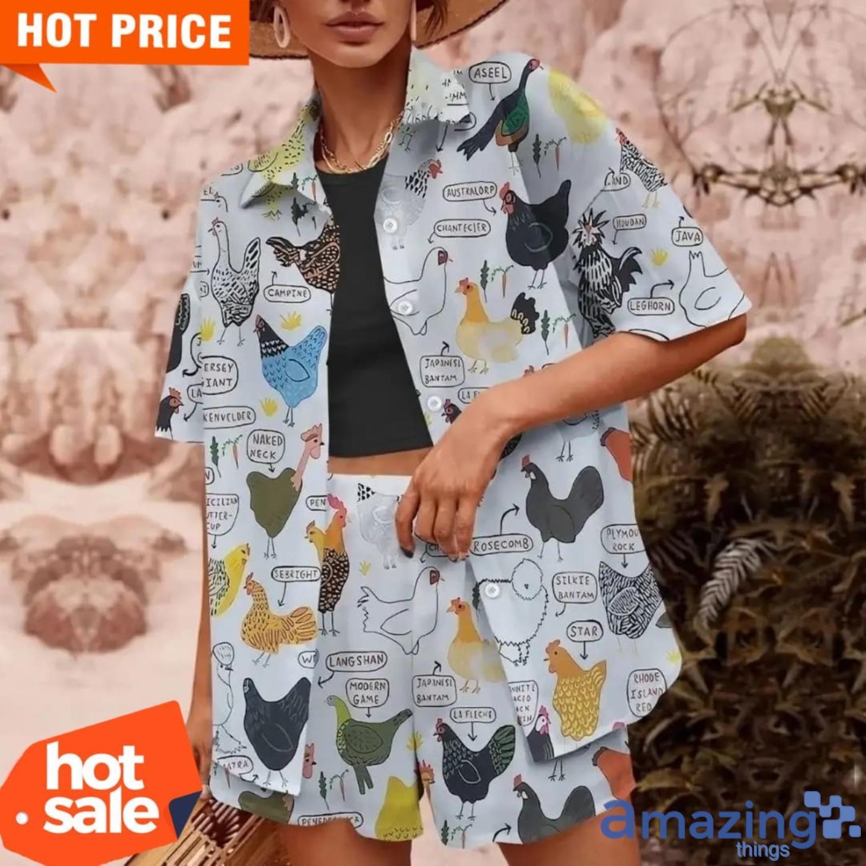 Country Chicken Breed Funny Short Sleeves Hawaiian Shirt Product Photo 1 Country Chicken Breed Funny Short Sleeves Hawaiian Shirt Product Photo 1