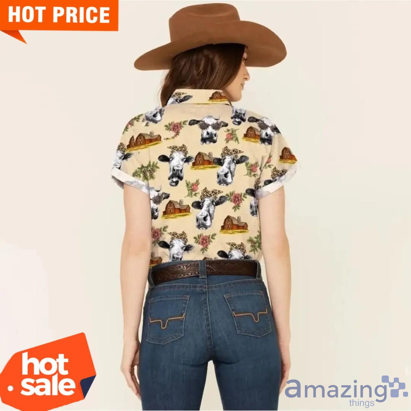 Cow Roses And Farm Pattern Hawaiian Shirt Hawaiian Shirts For Men image Cow Roses And Farm Pattern Hawaiian Shirt Hawaiian Shirts For Men Product Photo 2