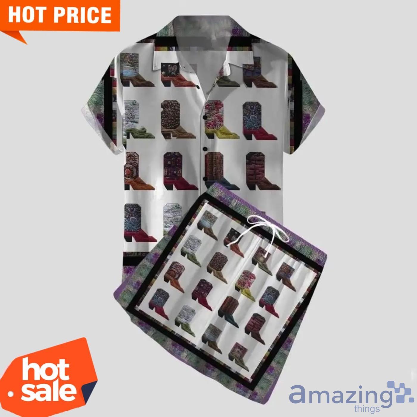 Cowboy Boots Short Sleeves Hawaiian Shirt image Cowboy Boots Short Sleeves Hawaiian Shirt Product Photo 4