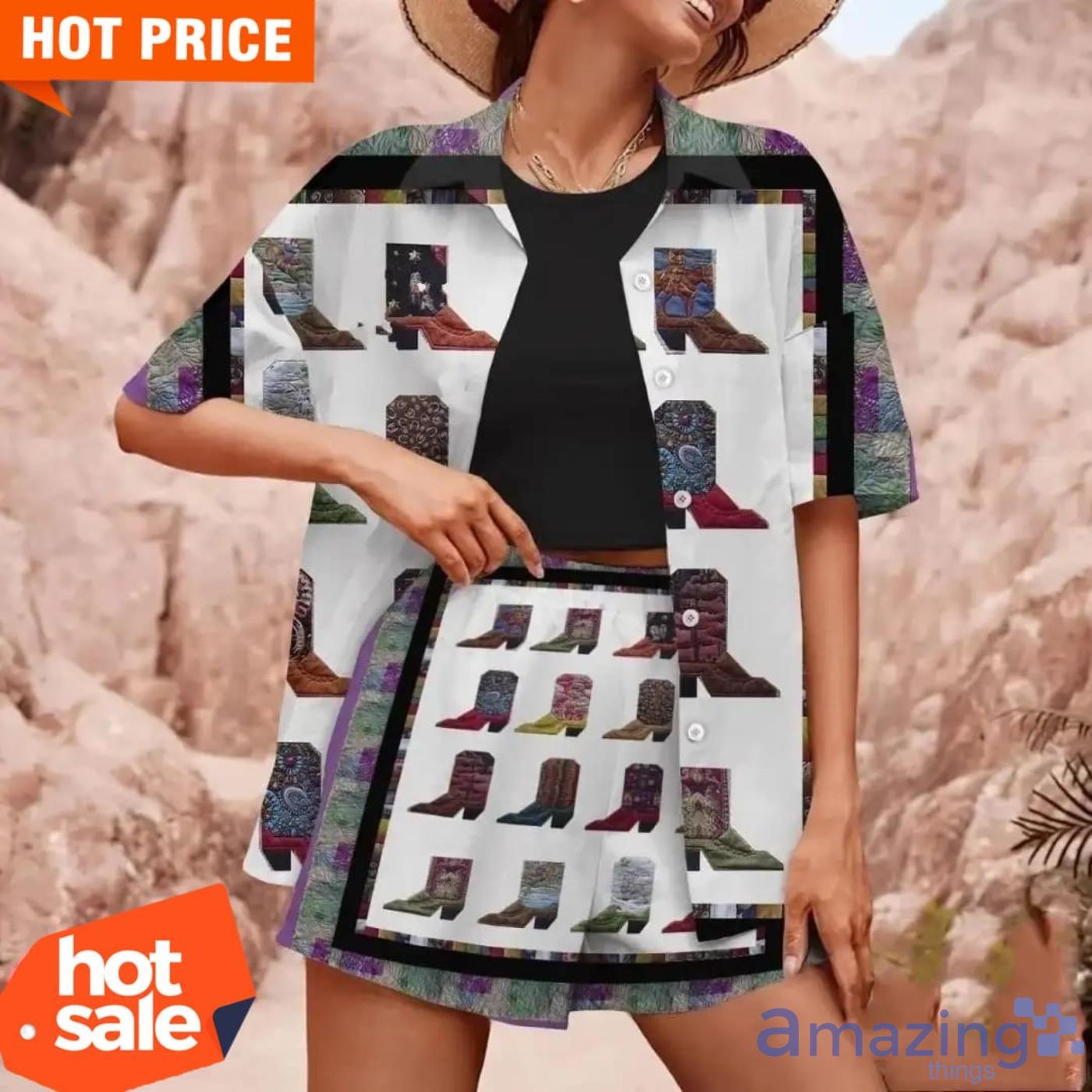 Cowboy Boots Short Sleeves Hawaiian Shirt Product Photo 1 Cowboy Boots Short Sleeves Hawaiian Shirt Product Photo 1
