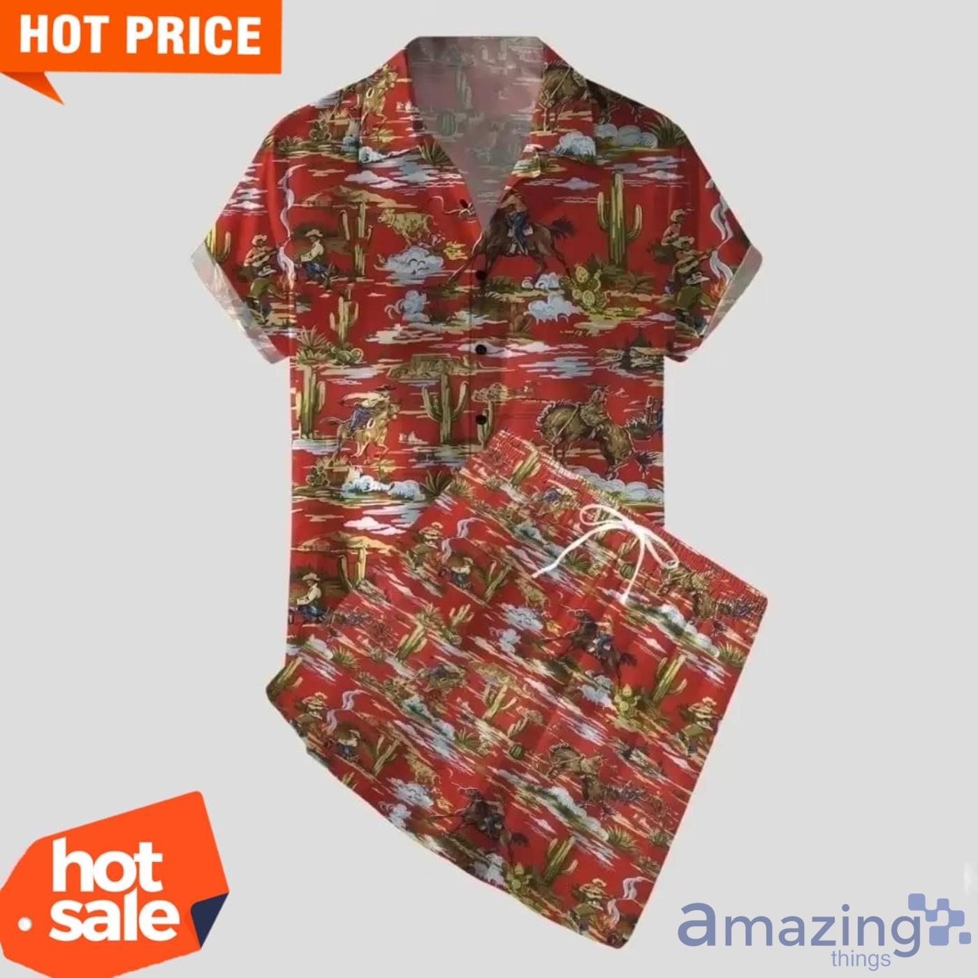 Cowboy Drive Horse And Desert Short Sleeves Hawaiian Shirt image Cowboy Drive Horse And Desert Short Sleeves Hawaiian Shirt Product Photo 4