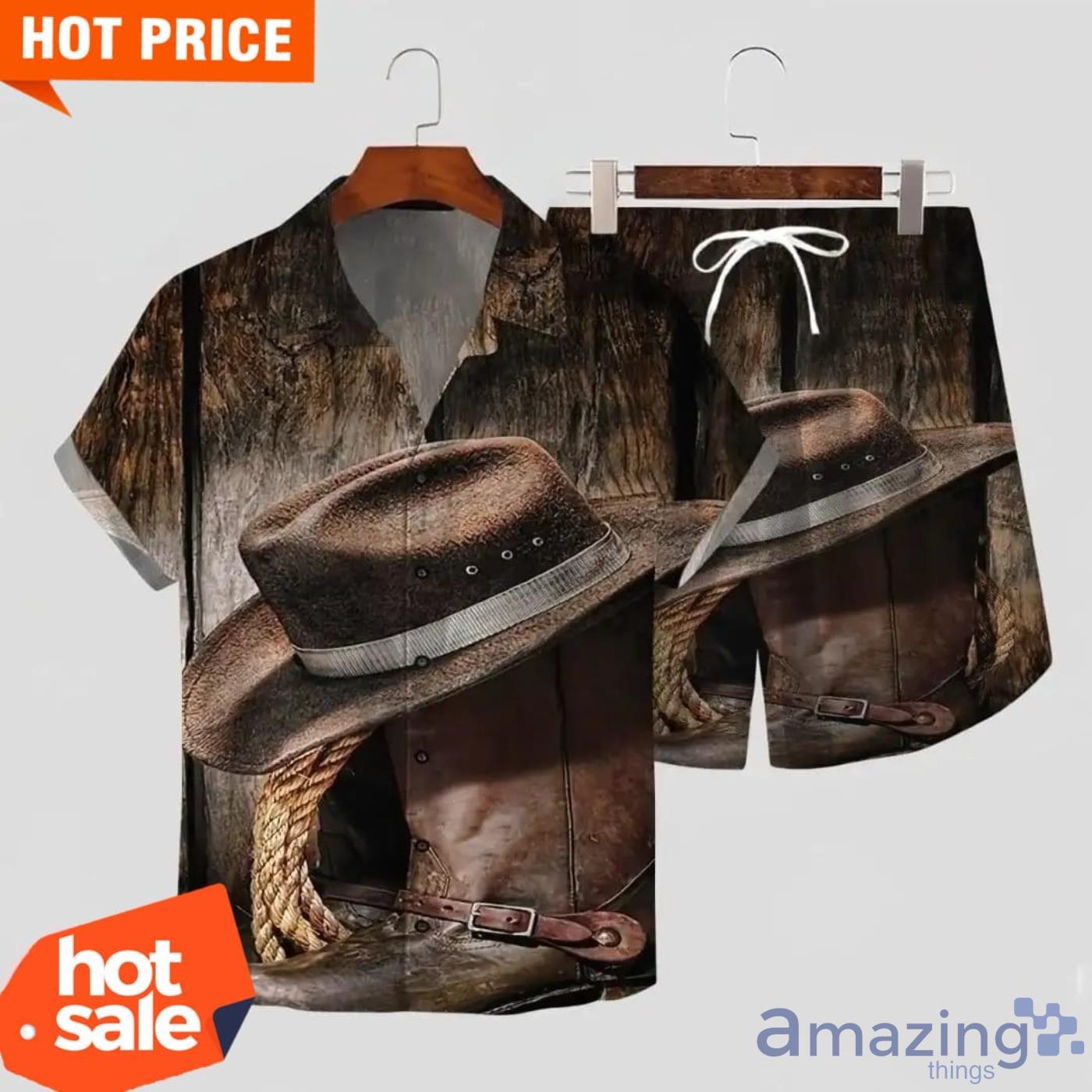 Cowboy Hat Full Print Hawaiian Shirt image Cowboy Hat Full Print Hawaiian Shirt Product Photo 4