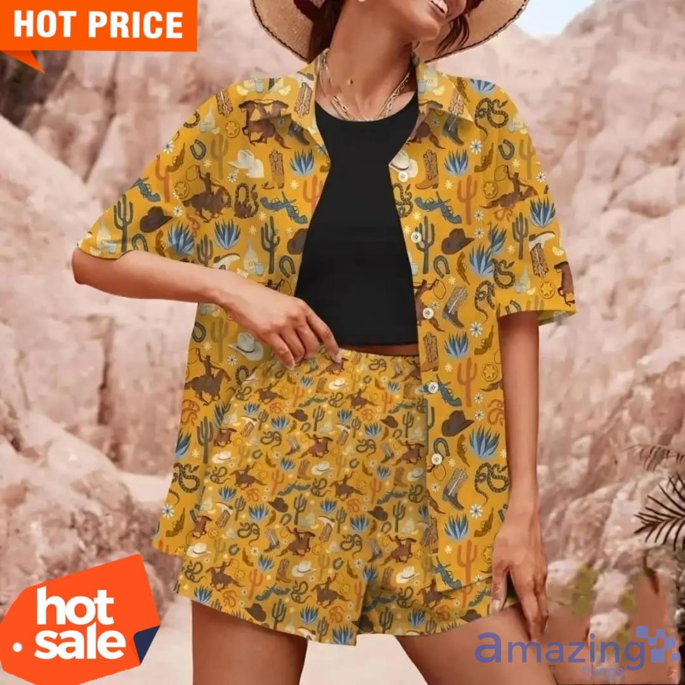 Cowboy Ont He Horse Short Sleeves Hawaiian Shirt Product Photo 1