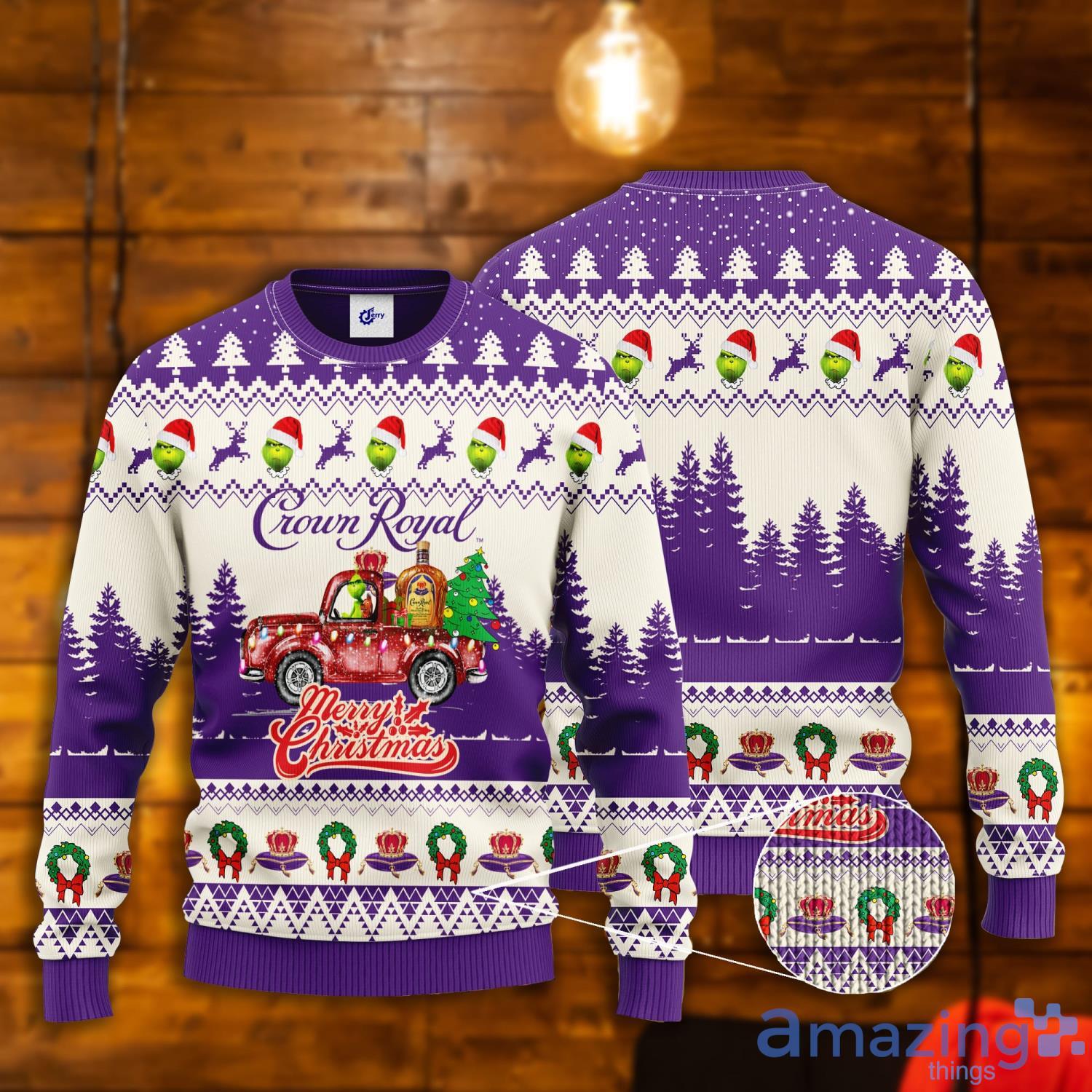 Crown Royal Grinch Merry Christmas Ugly Christmas Sweater Product Photo 1