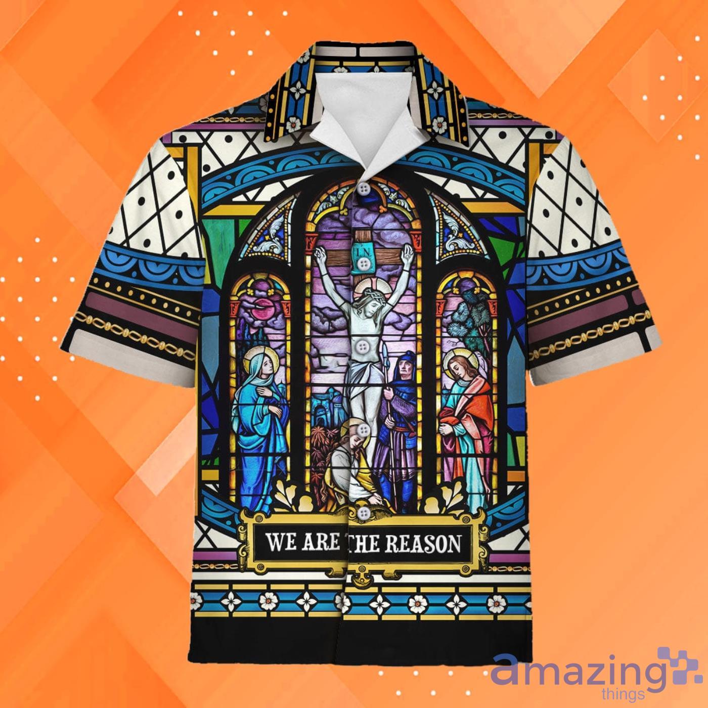 Crucifixion Of Christ Staine Hawaiian Shirt Product Photo 1 Crucifixion Of Christ Staine Hawaiian Shirt Product Photo 1