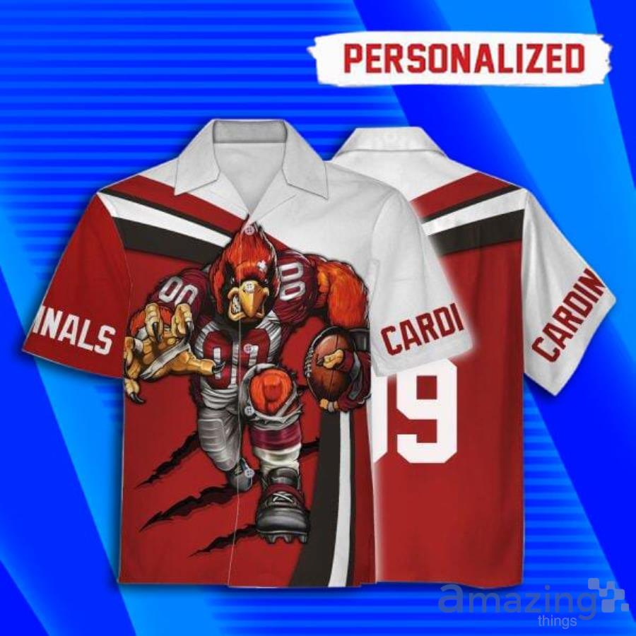 Custom Name Arizona Cardinals Football Short Sleeve Hawaiian Shirt Product Photo 1