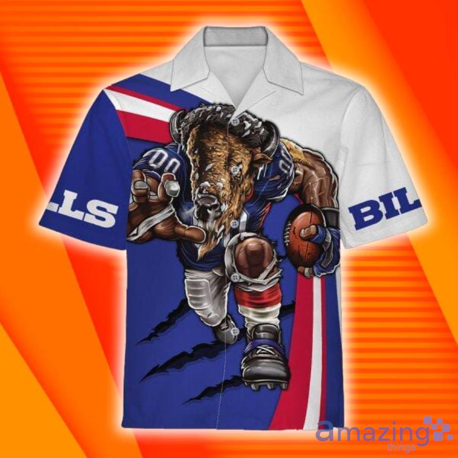 Custom Name Buffalo Bills Football Short Sleeve Hawaiian Shirt image Custom Name Buffalo Bills Football Short Sleeve Hawaiian Shirt Product Photo 2
