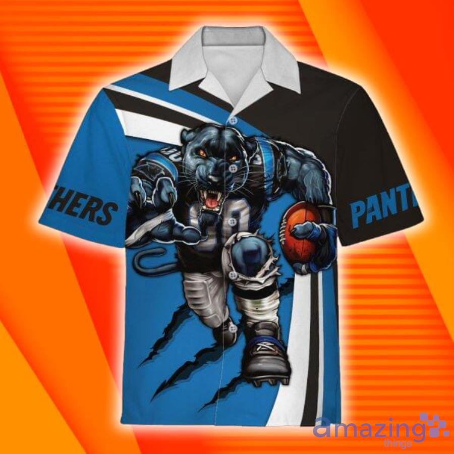 Custom Name Carolina Panthers Football Short Sleeve Hawaiian Shirt image Custom Name Carolina Panthers Football Short Sleeve Hawaiian Shirt Product Photo 2