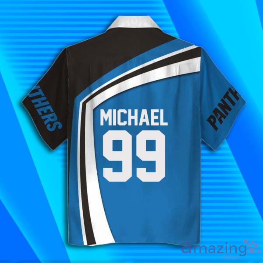 Custom Name Carolina Panthers Football Short Sleeve Hawaiian Shirt image Custom Name Carolina Panthers Football Short Sleeve Hawaiian Shirt Product Photo 3