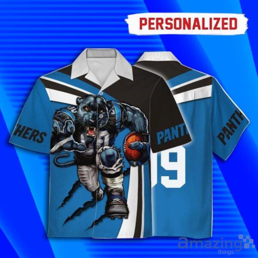 Custom Name Carolina Panthers Football Short Sleeve Hawaiian Shirt Product Photo 1 Custom Name Carolina Panthers Football Short Sleeve Hawaiian Shirt Product Photo 1