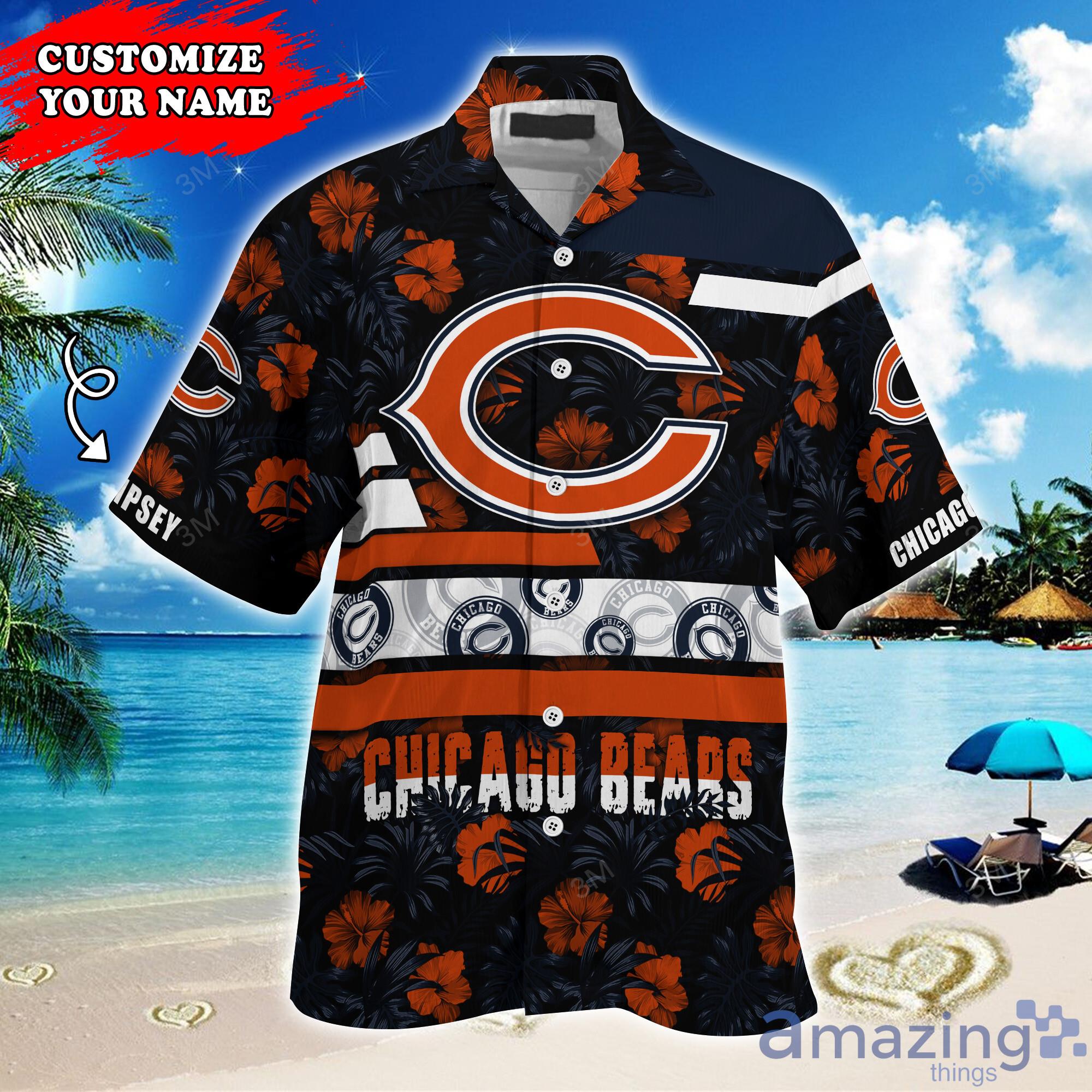 Chicago Bears NFL Hibiscus Flower Pattern Aloha Hawaiian Shirt - YesItCustom