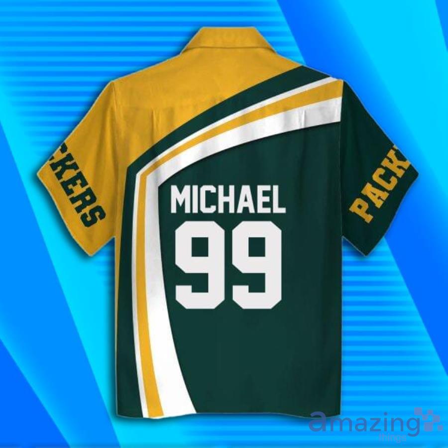 Custom Name Green Bay Packers Football Short Sleeve Hawaiian Shirt image Custom Name Green Bay Packers Football Short Sleeve Hawaiian Shirt Product Photo 3