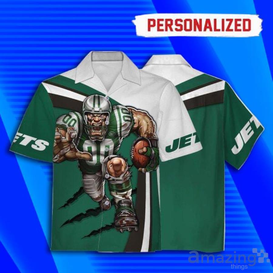 Custom Name New York Jets Football Short Sleeve Hawaiian Shirt Product Photo 1