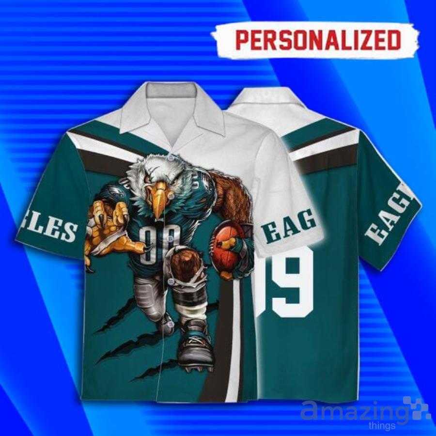 Custom Name Philadelphia Eagles Football Short Sleeve Hawaiian Shirt Product Photo 1