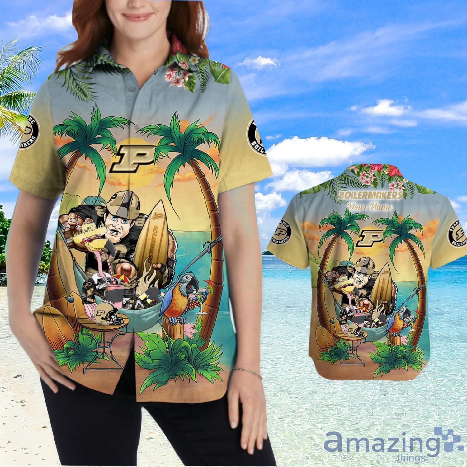 Iowa Hawkeyes Custom Name Parrot Floral Tropical Hawaiian Shirt -  Freedomdesign