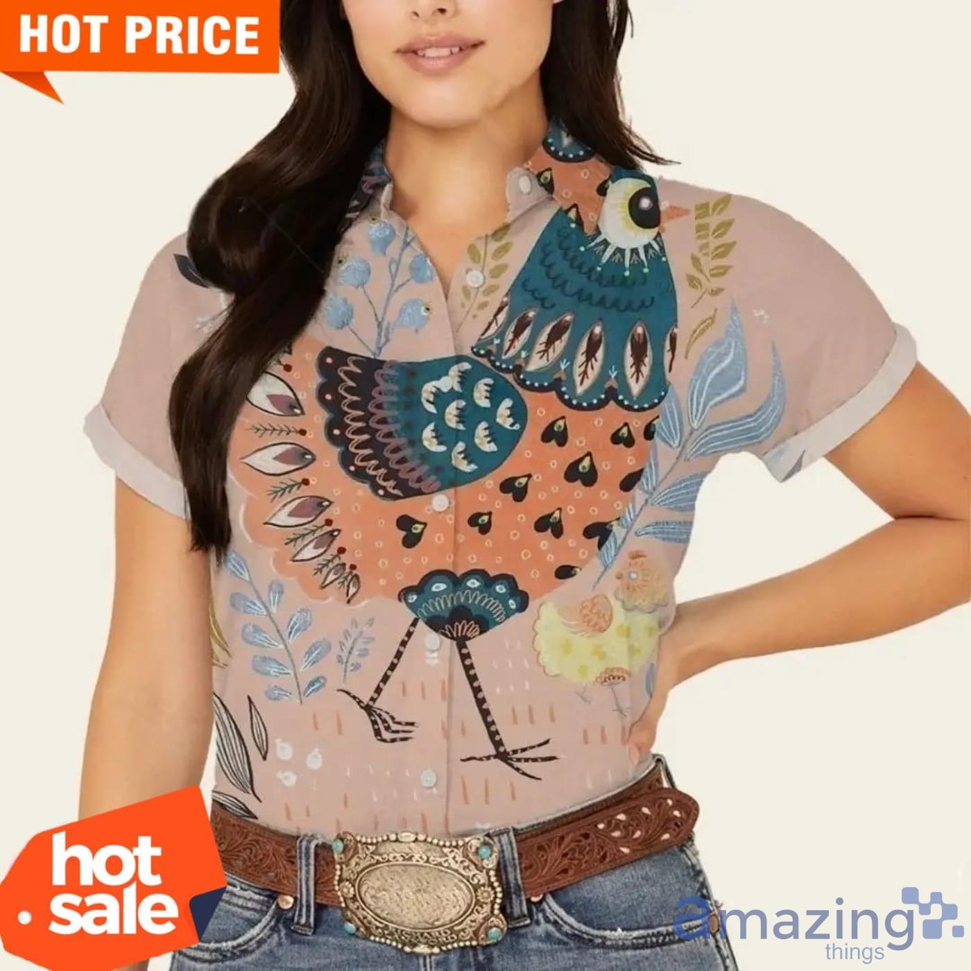 Cute Chicken Hawaiian Shirt Animal Lovers Hawaiian Shirt Product Photo 1