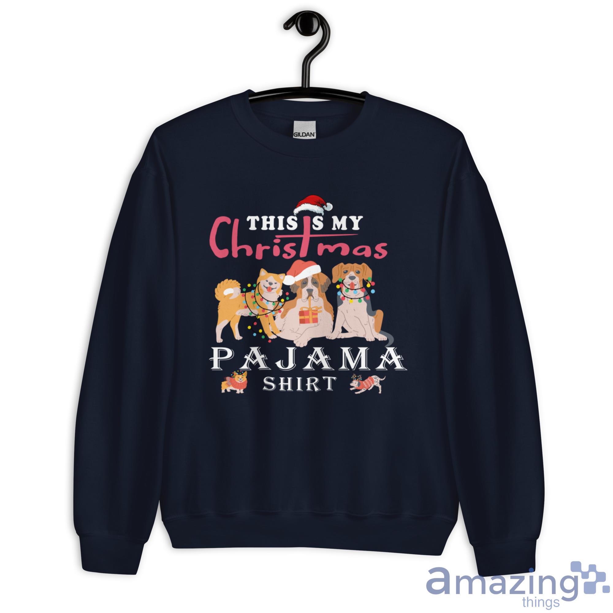 Cute Dog This is My Christmas Pajama Shirt Christmas Sweatshirt - G180 Unisex Heavy Blend Crewneck Sweatshirt-1