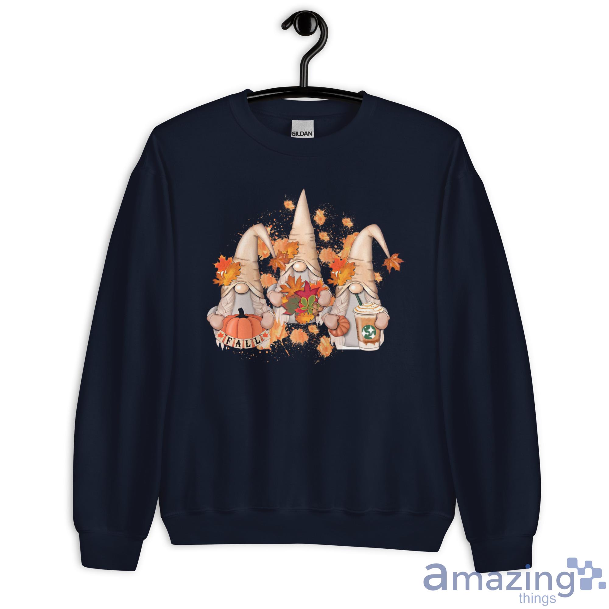 Cute Fall Gnomes Hey Pumpkins And Leaves Shirt Christmas Sweatshirt - G180 Unisex Heavy Blend Crewneck Sweatshirt-1