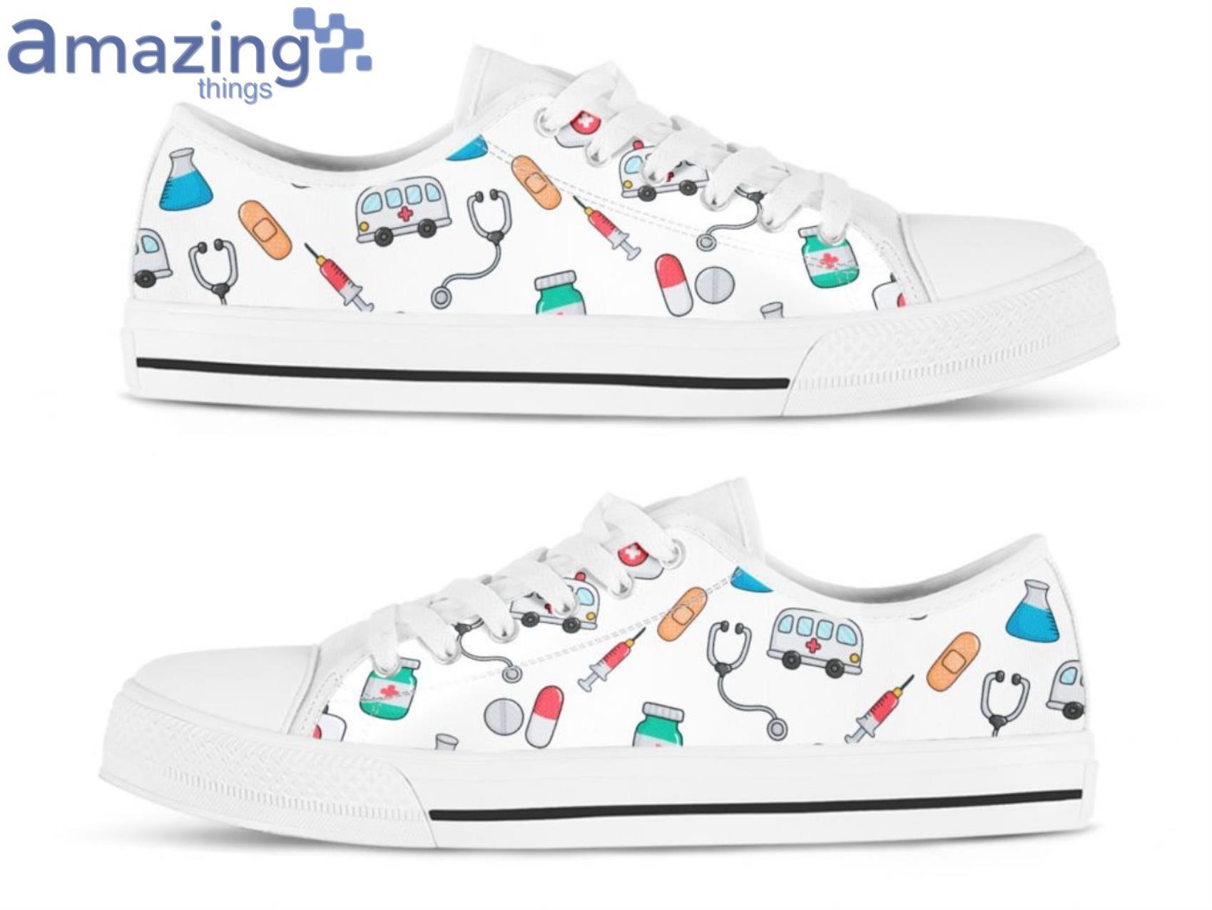 Cute Nurse Pattern Low Top Shoes image Cute Nurse Pattern Low Top Shoes Product Photo 2