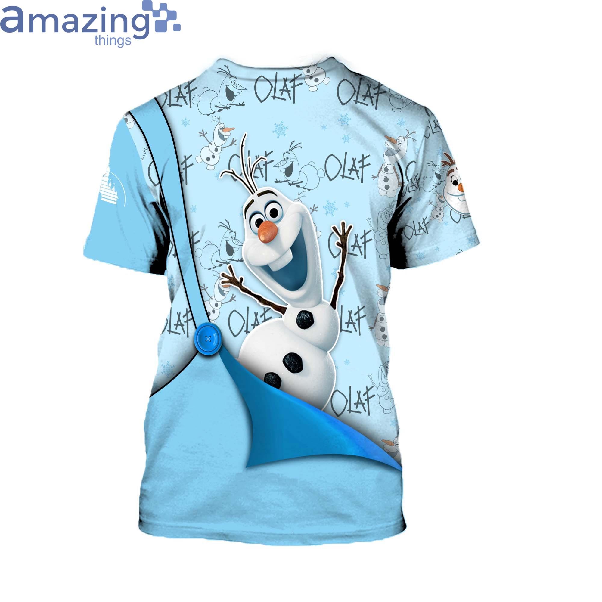 Manhattan Trouwens bodem Cute Olaf Frozen Blue Button Overalls Patterns Disney Cartoon 3D T-Shirt