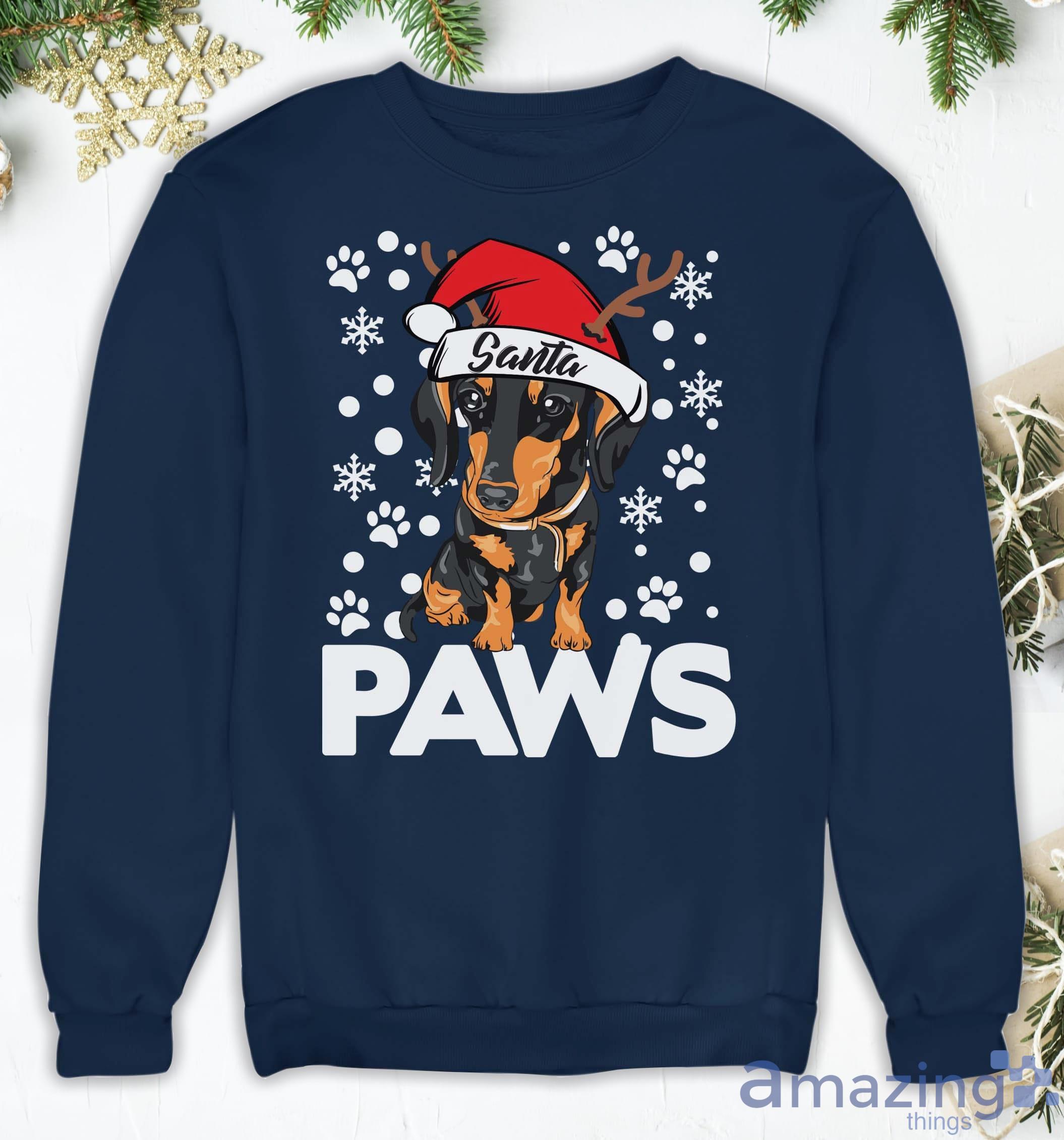 Cute Santa Paws Dachshund Christmas Sweatshirt Product Photo 1