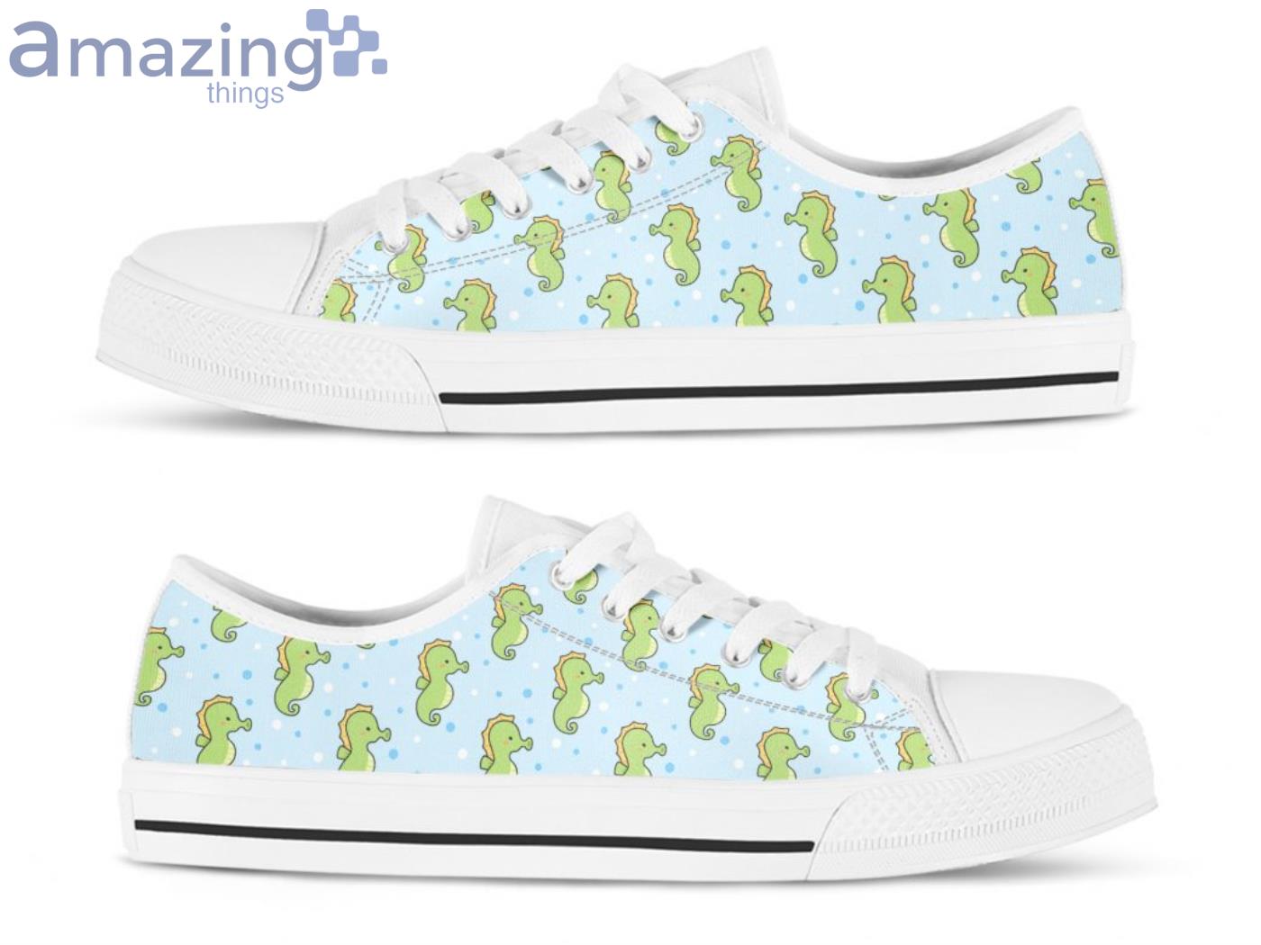 Cute Seahorse Kawaii Pattern Low Top Shoes image Cute Seahorse Kawaii Pattern Low Top Shoes Product Photo 2