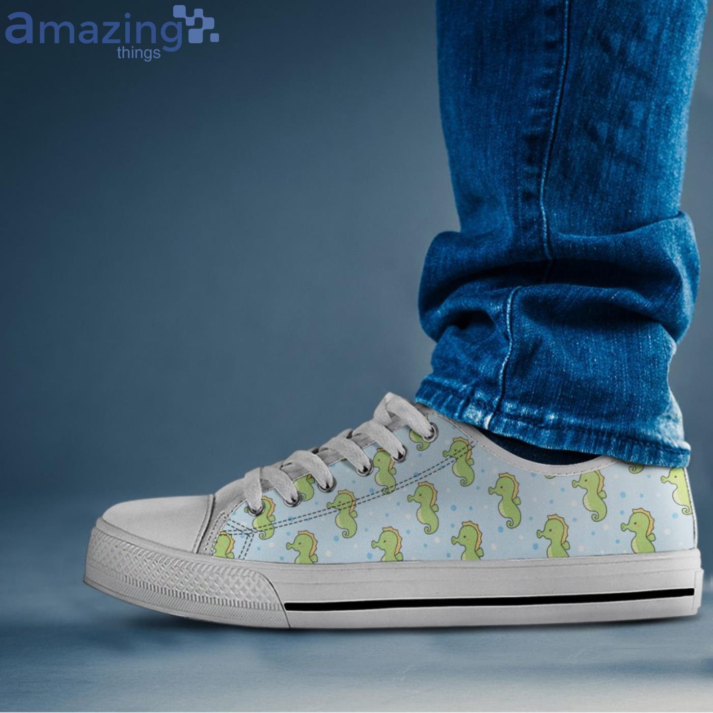 Cute Seahorse Kawaii Pattern Low Top Shoes image Cute Seahorse Kawaii Pattern Low Top Shoes Product Photo 3