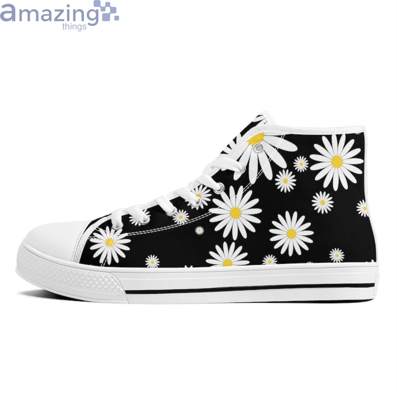 Daisy Flowers Cute High Top Shoes Summer Sneakers Floral Shoes image Daisy Flowers Cute High Top Shoes Summer Sneakers Floral Shoes Product Photo 3