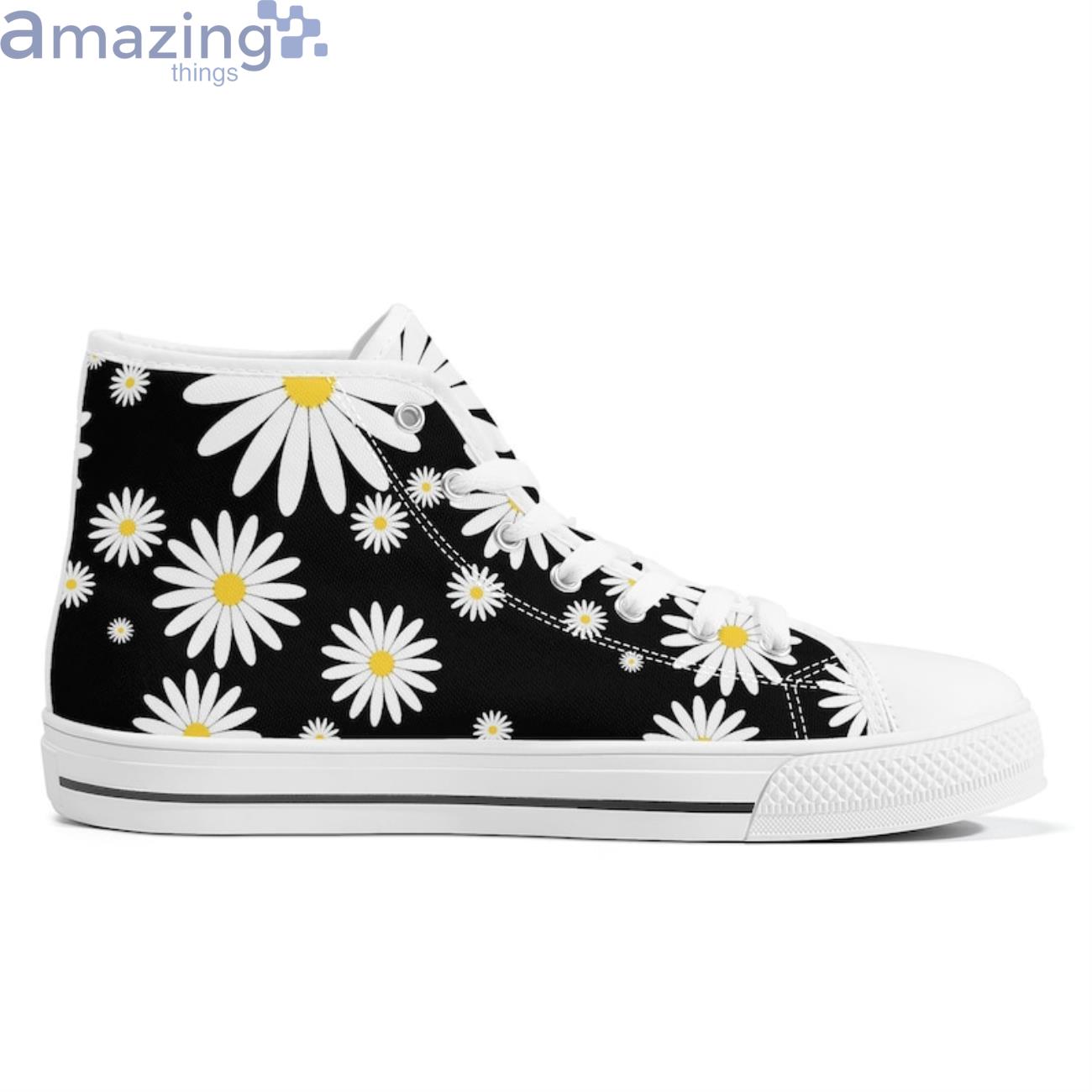Daisy Flowers Cute High Top Shoes Summer Sneakers Floral Shoes image Daisy Flowers Cute High Top Shoes Summer Sneakers Floral Shoes Product Photo 4