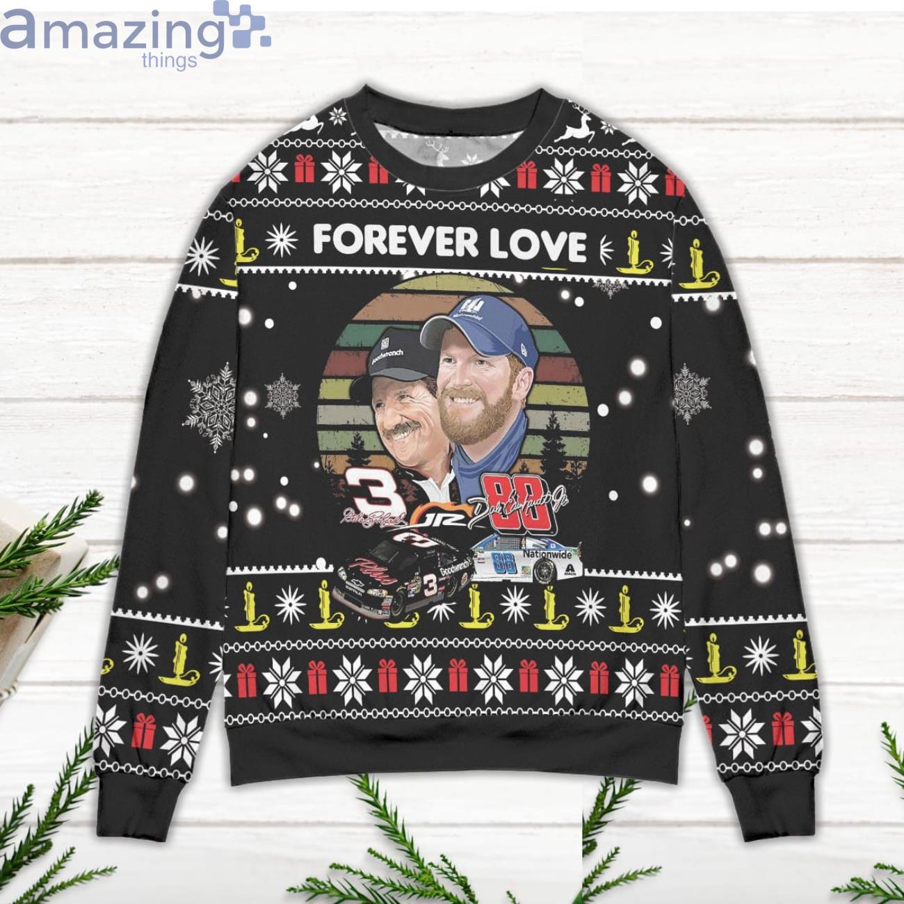 Dale Earnhardt Jr. And His Dad Forever Love Ugly Christmas Sweater image Dale Earnhardt Jr. And His Dad Forever Love Ugly Christmas Sweater Product Photo 2