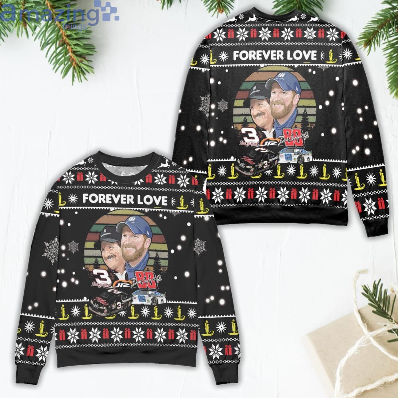 Dale Earnhardt Jr. And His Dad Forever Love Ugly Christmas Sweater Product Photo 1 Dale Earnhardt Jr. And His Dad Forever Love Ugly Christmas Sweater Product Photo 1