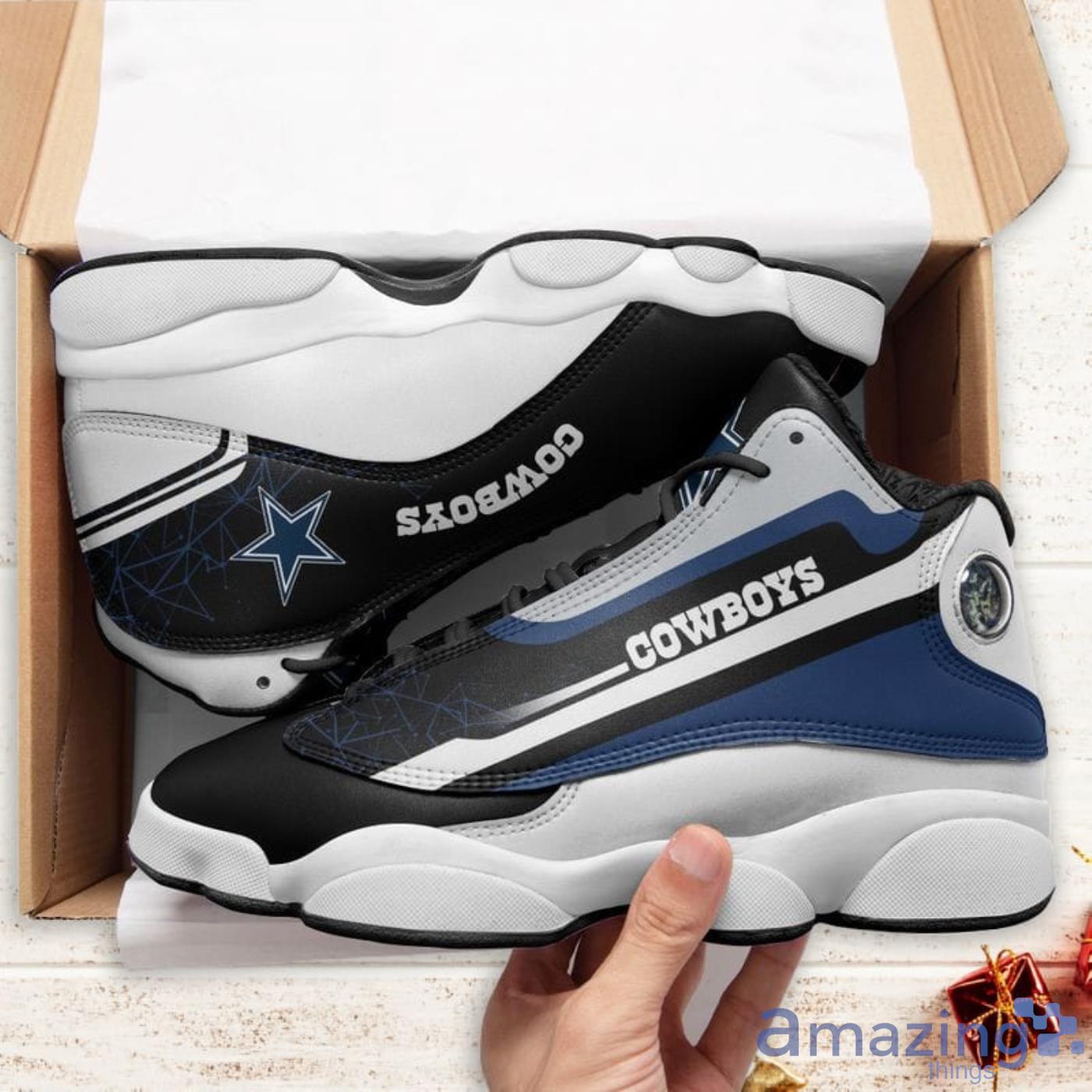Dallas Cowboys Air Jordan 13 Shoes For Fans image Dallas Cowboys Air Jordan 13 Shoes For Fans Product Photo 4
