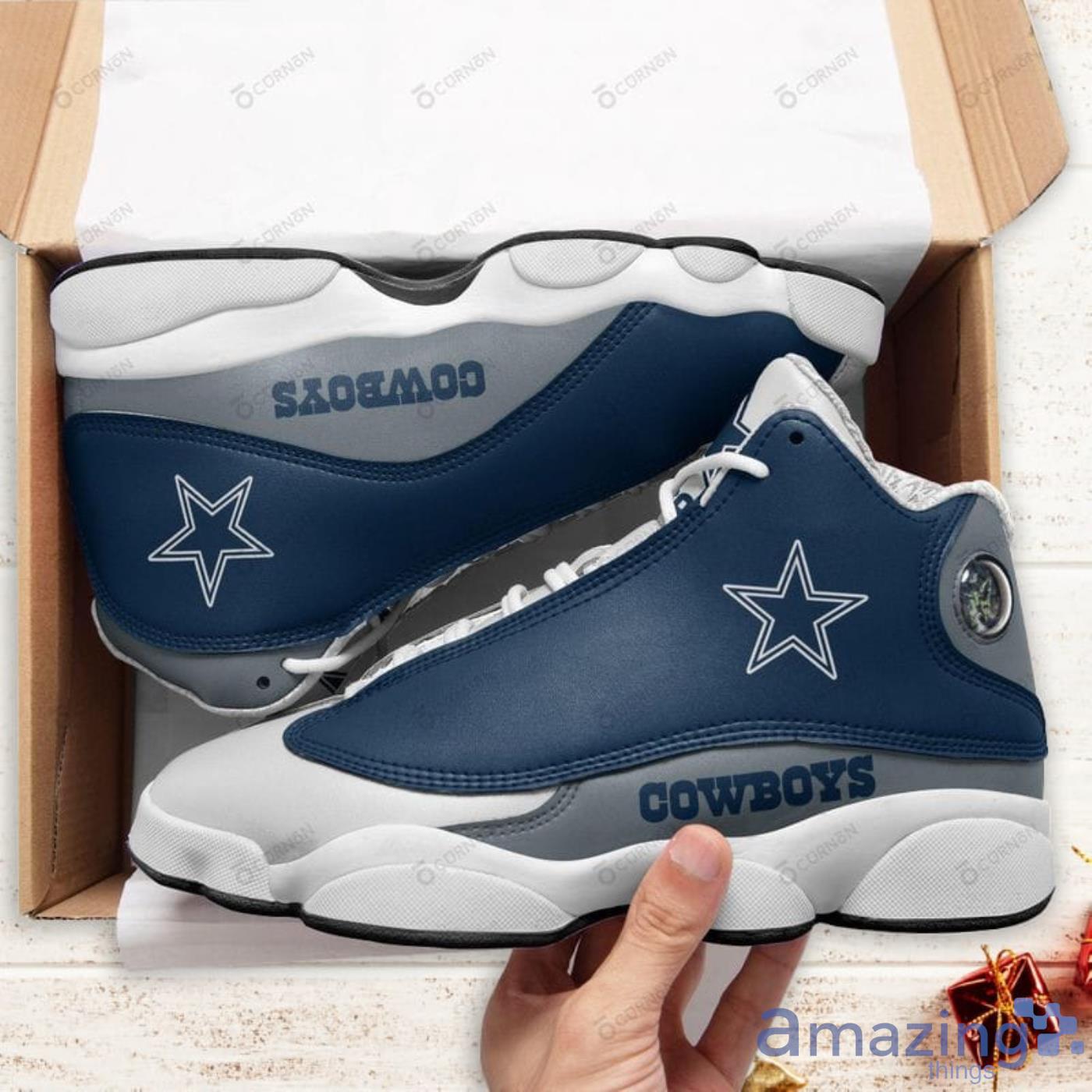 Dallas Cowboys Air Jordan 13 Sneakers For Fans Product Photo 2