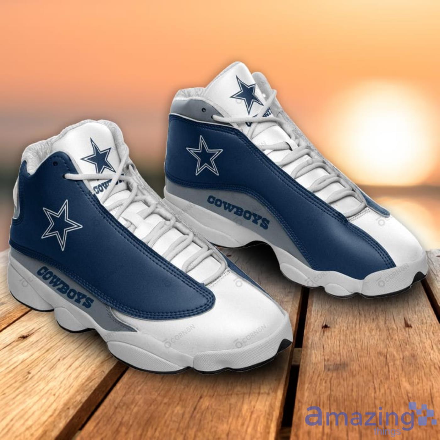 Dallas Cowboys Air Jordan 13 Sneakers For Fans Product Photo 3