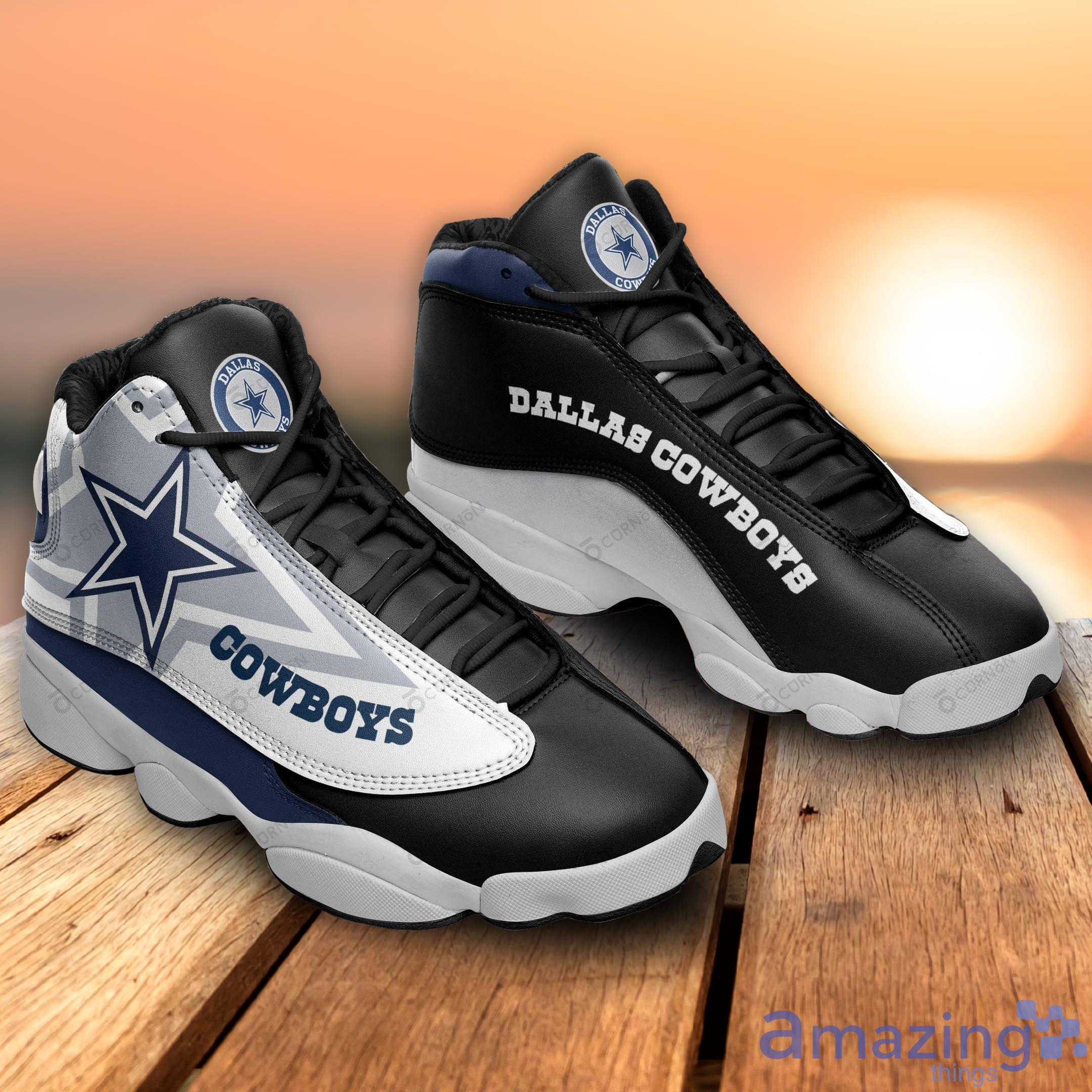 Dallas Cowboys Black Air Jordan 13 Sneakers Shoes Sport Team image Dallas Cowboys Black Air Jordan 13 Sneakers Shoes Sport Team Product Photo 2