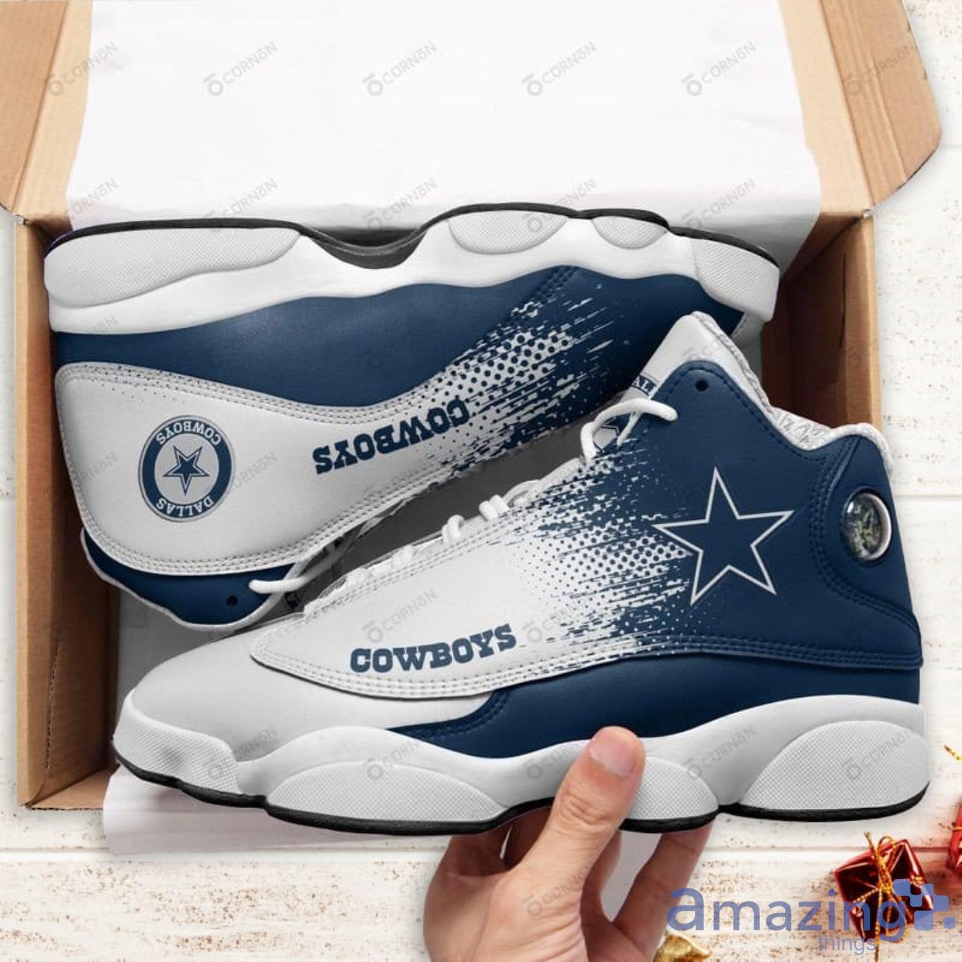 Dallas Cowboys Camo Pattern Air Jordan 13 Shoes For Fans