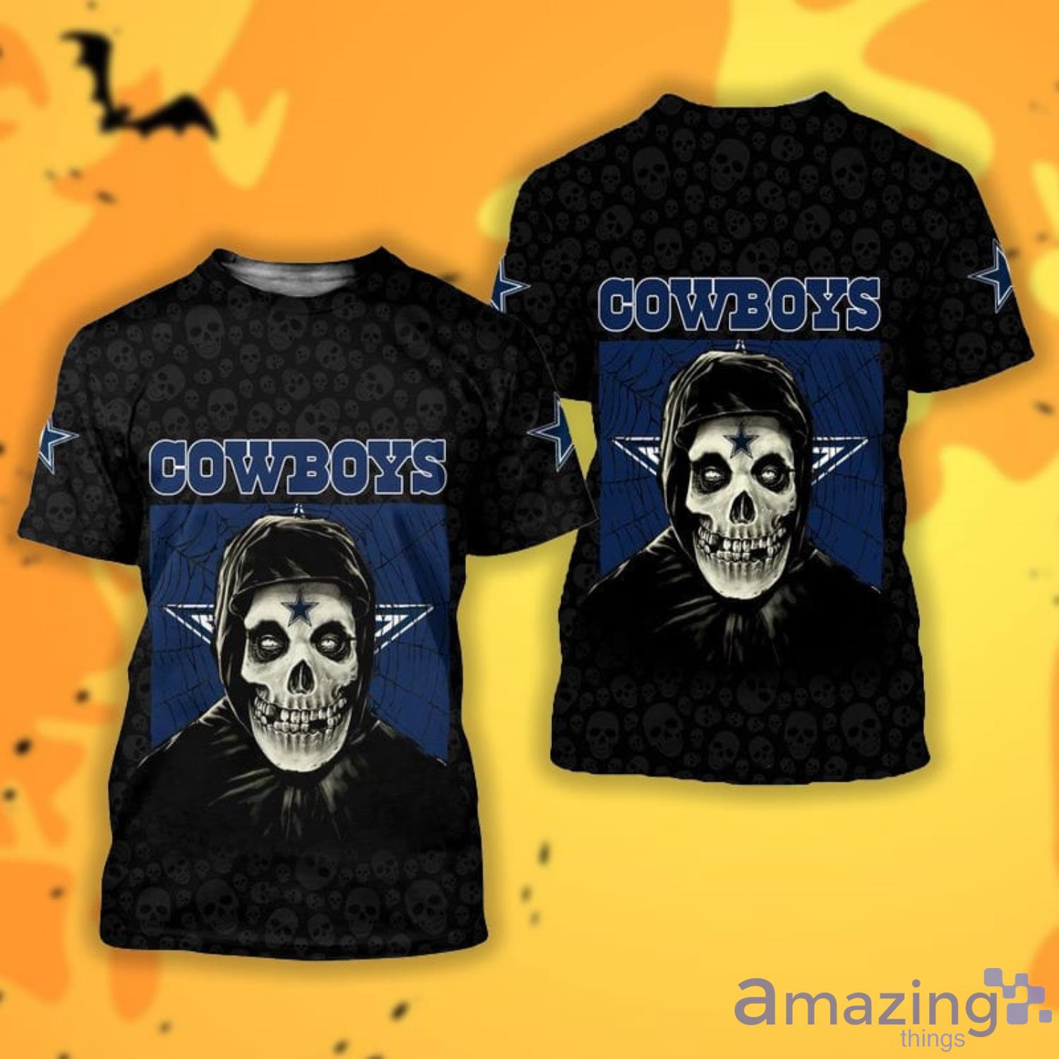 Dallas Cowboys Halloween Skull 3d Printed Shirt –